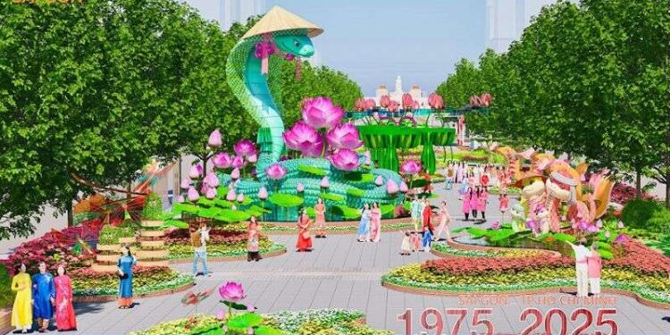 Khám phá nét đặc sắc tại chợ hoa Tết Nguyễn Huệ xuân Ất Tỵ 2025 6 chợ hoa tết nguyễn huệ