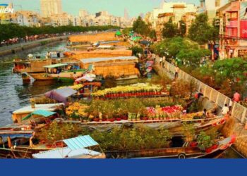 chợ hoa trên bến dưới thuyền
