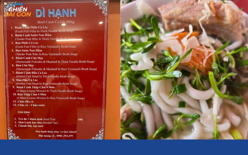 bánh canh cá lóc dì hạnh