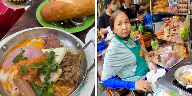 bánh mì chảo dì nữ