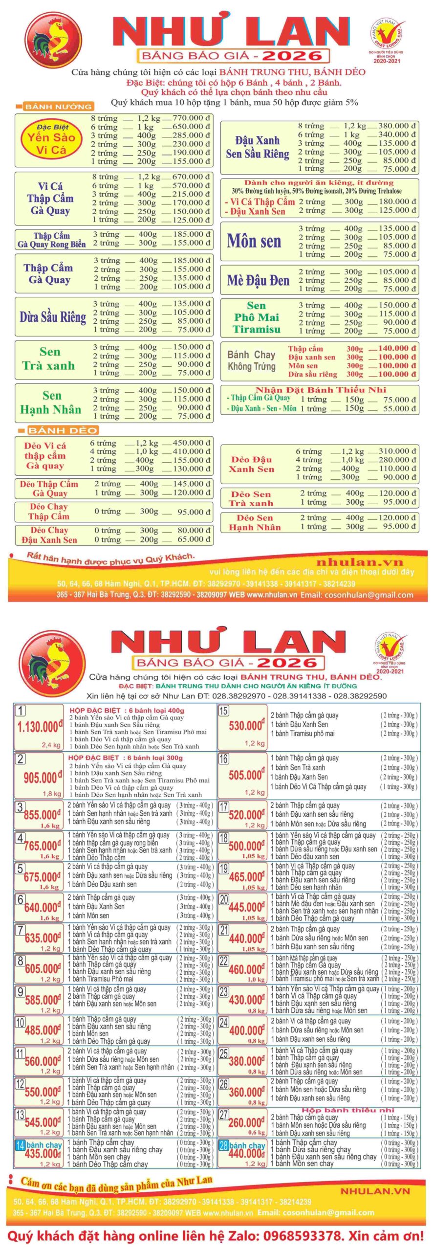 bánh trung thu như lan