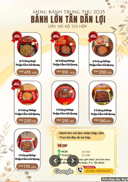 Review mới nhất về tiệm bánh trung thu Tân Dân Lợi ở Sài Gòn 11 bánh trung thu tân dân lợi