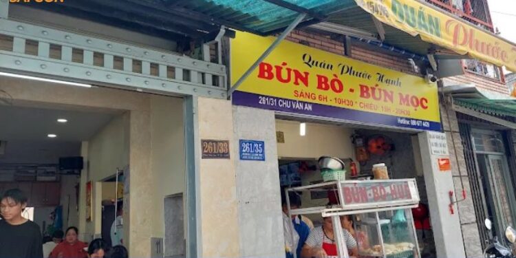 Review mới nhất về quán Bún Bò Phước Hạnh hẻm 261 Chu Văn An 6 bún bò phước hạnh