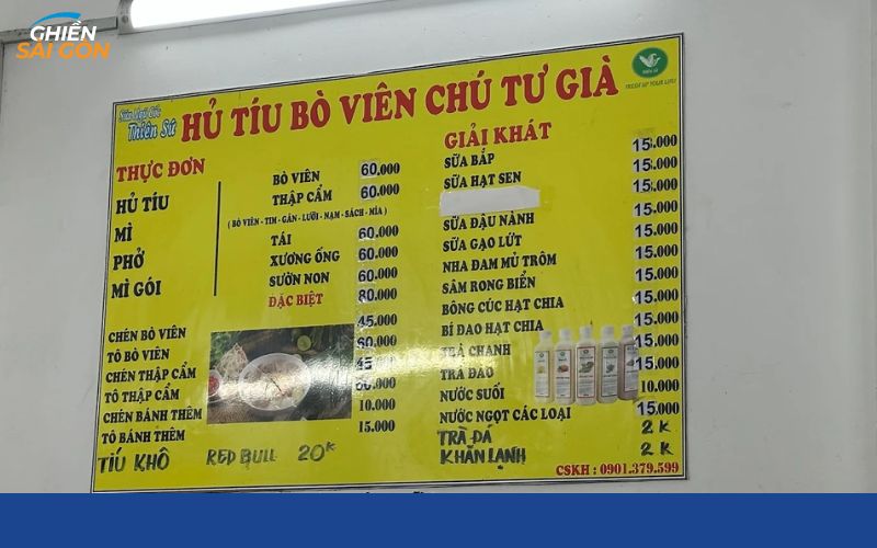 Review mới nhất về quán hủ tiếu bò viên Chú Tư Già Quận 1 8 hủ tiếu bò viên chú tư già