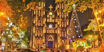 nhà thờ trang trí noel đẹp ở sài gòn