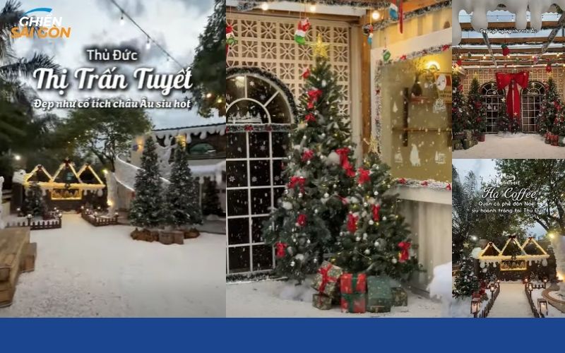 quán cafe trang trí noel ở sài gòn