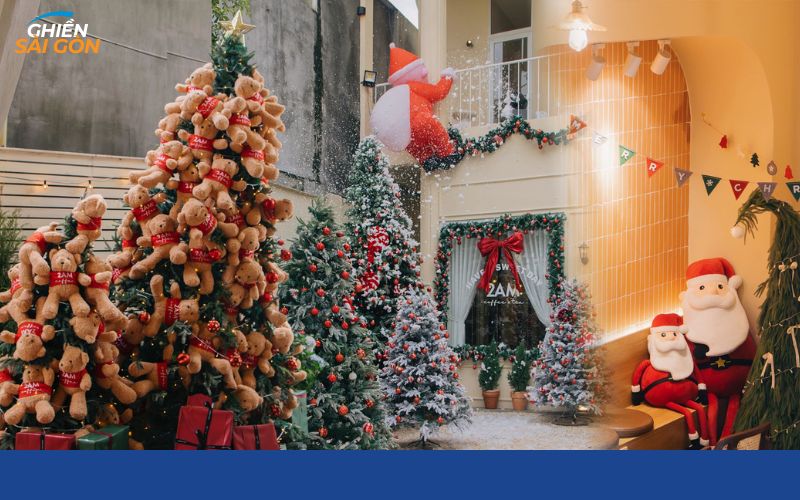 quán cafe trang trí noel ở sài gòn