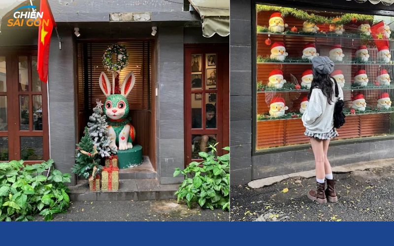 quán cafe trang trí noel ở sài gòn