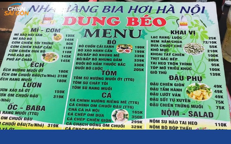 bia hơi hà nội dung béo