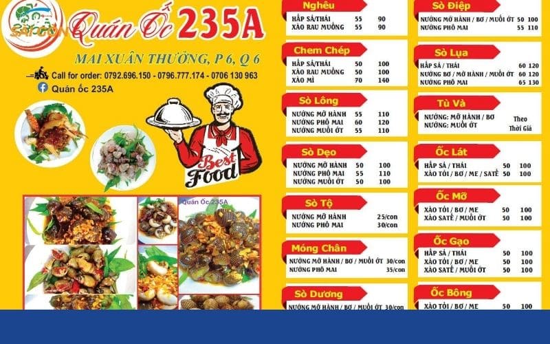 Quán Ốc 235A địa chỉ thưởng thức ốc ngon nổi tiếng Sài Gòn 13 quán ốc 235a