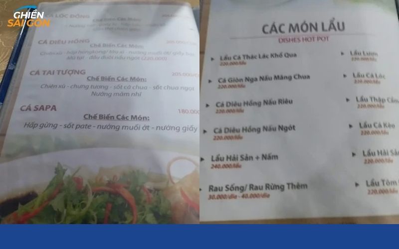 ẩm thực sân vườn sông thương