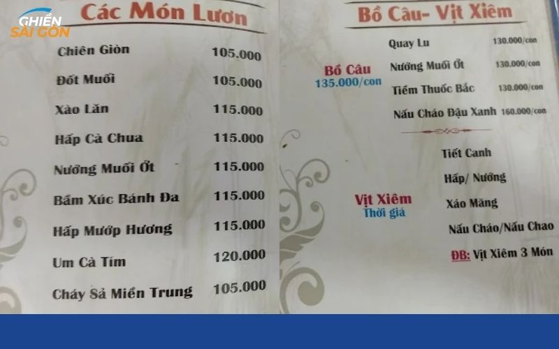 ẩm thực sân vườn sông thương
