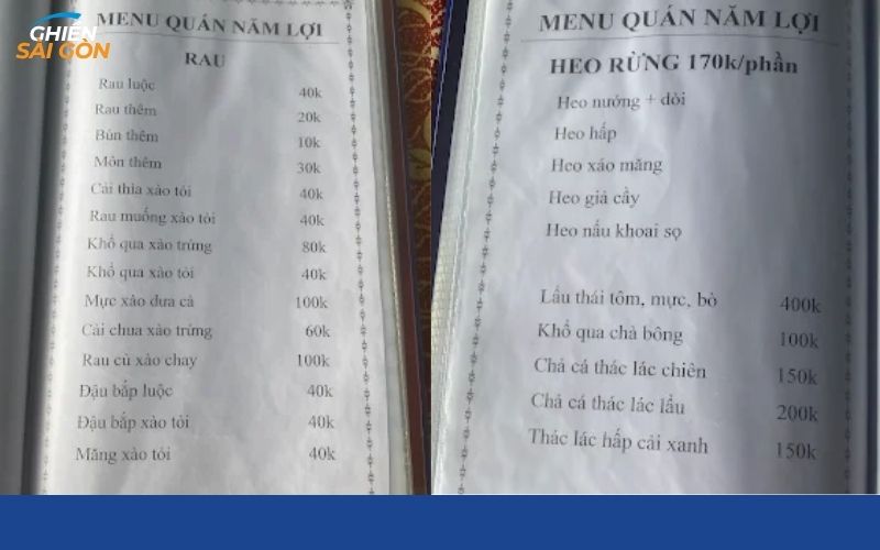 quán ăn năm lợi