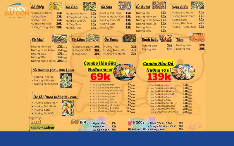 Quán Ốc 15K Quận 10 menu nhiều món, giá bình dân cho nhóm bạn trẻ 9 ốc 15k quận 10