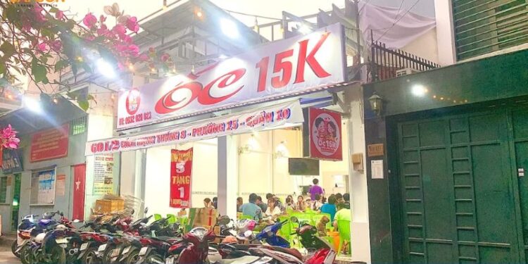 Quán Ốc 15K Quận 10 menu nhiều món, giá bình dân cho nhóm bạn trẻ 6 ốc 15k quận 10