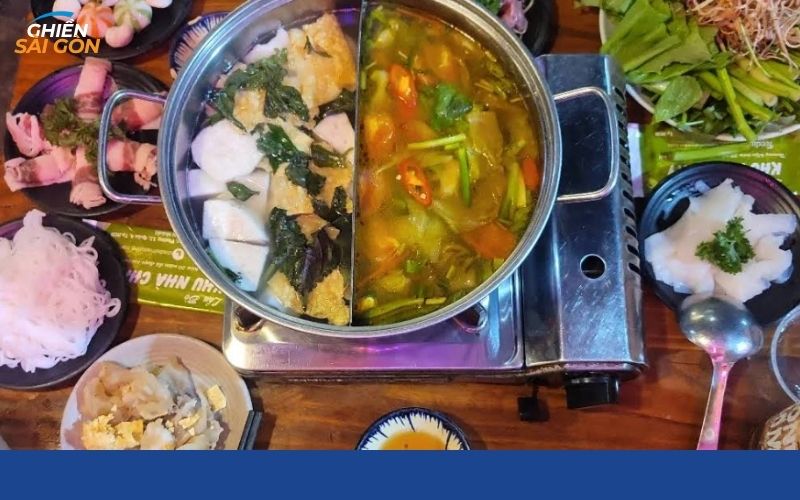 lẩu bò khu nhà cháy