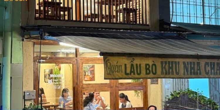 lẩu bò khu nhà cháy